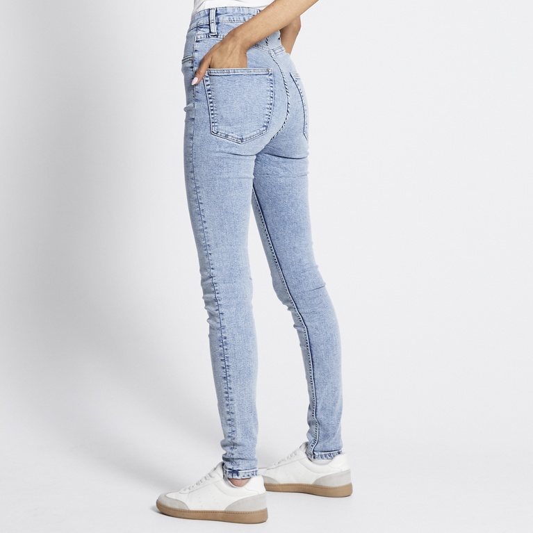 High waist skinny jeans "Snake" Washed out indigo